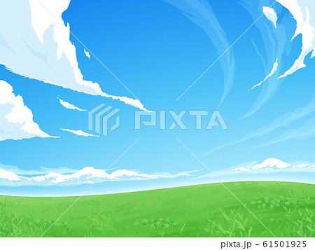 草原の背景イラスト 空のイラスト素材 61501925 Pixta