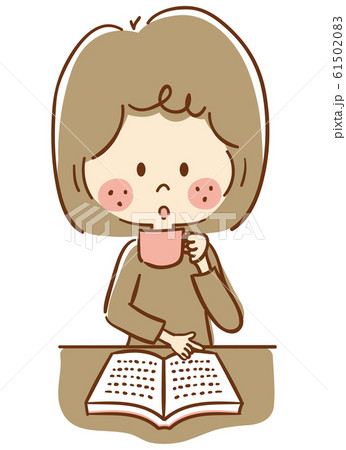 読書 女性 イラストのイラスト素材 6150