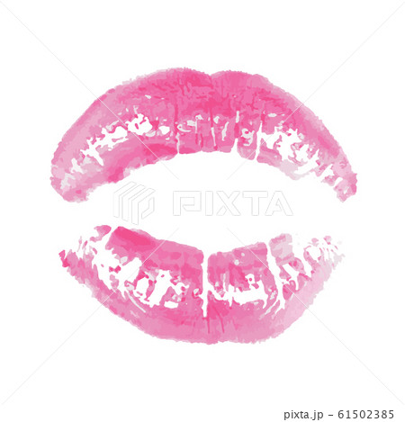 Lipstick trace. Red lips silhouette close up Lipstick trace. Red lips silhouette close up 61502385