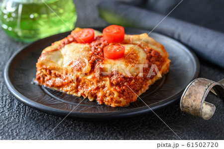 Dish of lasagne Dish of lasagne 61502720