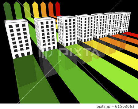 seven apartment houses or office buildings certified in seven energetic classes in energy rating diagram 61503063