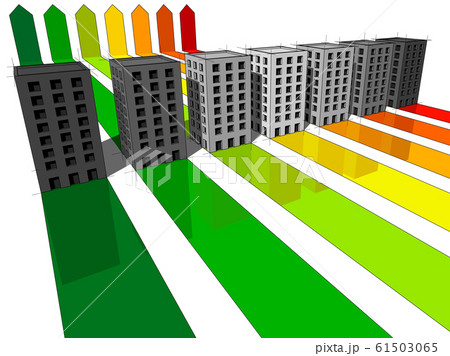 seven apartment houses or office buildings certified in seven energetic classes in energy rating diagram 61503065