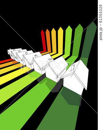 seven houses certified in seven energetic classes in energy rating diagram 61503326