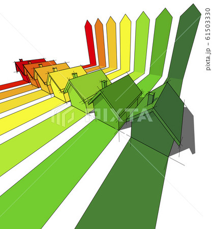 seven houses certified in seven energetic classes in energy rating diagram 61503330