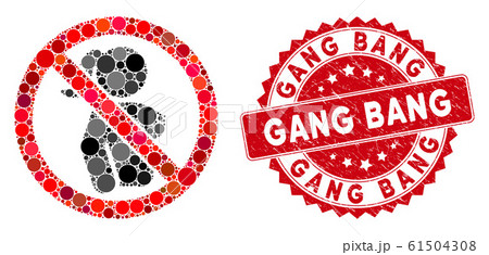 Gang Fucked Xxx - Collage No Naked Female Icon with Textured Gang... - Stock Illustration  [61504308] - PIXTA