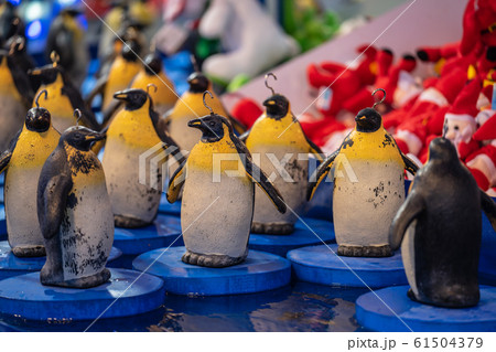 Rubber Penguins with hooks in their heads. Fairground hook a rubber Penguins chance game Rubber Penguins with hooks in their heads. Fairground hook a rubber Penguins chance game 61504379