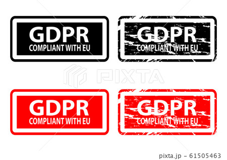 GDPR compliant with EU - rubber stamp 61505463