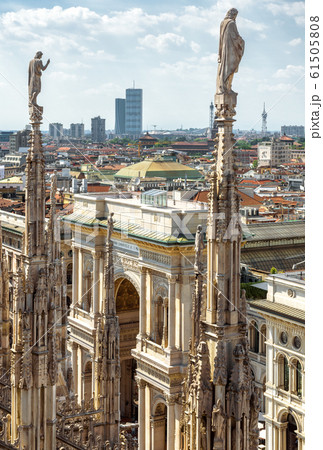 Milan Cathedral spires overlooking the Galleria 61505808