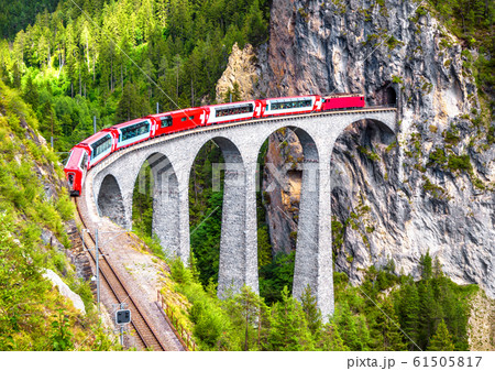 Landwasser Viaduct in Filisur, Switzerland. It is 61505817
