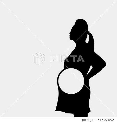 woman pregnant silhouette on white woman pregnant silhouette on white 61507652