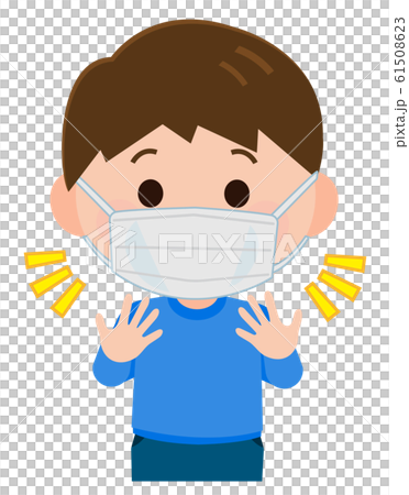 Illustration of a boy wearing a mask Illustration of a boy wearing a mask 61508623