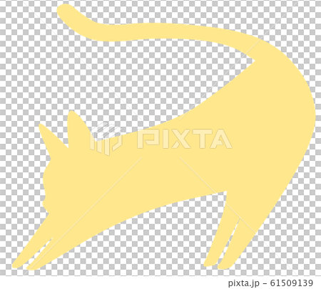 貓生長（剪影，淡黃色） 61509139