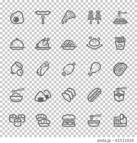 Icon set - Food icon outline stroke vector illustration on white background Icon set - Food icon outline stroke vector illustration on white background 61511028