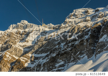 The Säntis with summit station in Winter, Canton of Appenzell Ausserrhoden, Switzerland  61513649