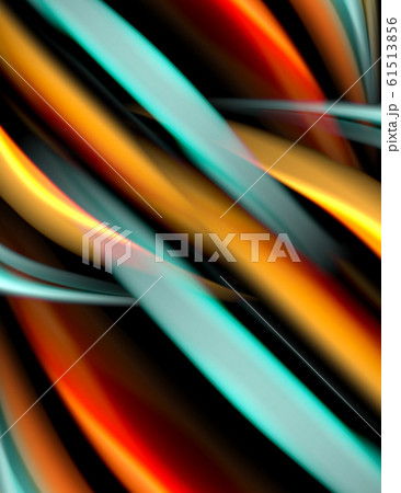 Silk smooth lines on black, liquid fluid color waves. Vector Illustration 61513856