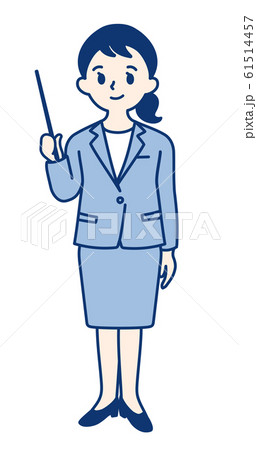 社会人 先生 講師 女性 のイラスト素材