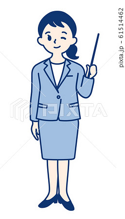 社会人 先生 講師 女性 のイラスト素材