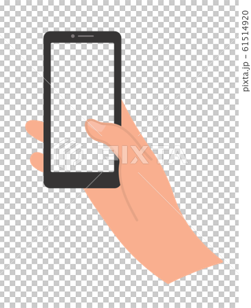 スマホを持つ手 画面透過ありのイラスト素材