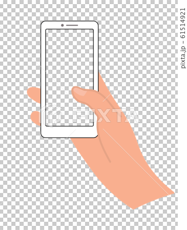 スマホを持つ手 画面透過ありのイラスト素材