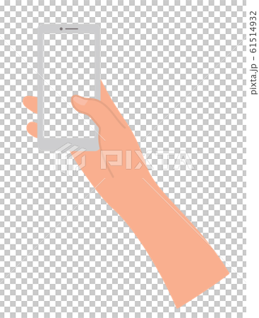 Hand holding screen with smartphone 61514932