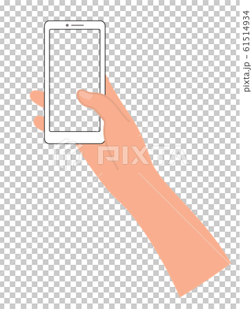 スマホを持つ手 画面透過のイラスト素材