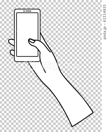 スマホを持つ手 画面透過なしのイラスト素材