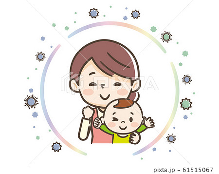ウイルスをガードする親子 61515067