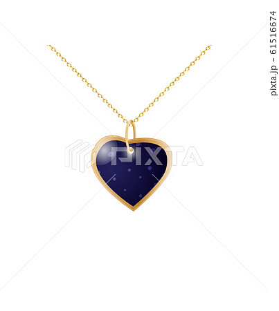 Blue heart pendant. Golden chain. Valentines gift 61516674