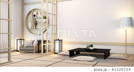 Zen modern room japanese interior with shelf 61520724