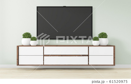 Cabinet Wooden design in modern empty room Cabinet Wooden design in modern empty room 61520975