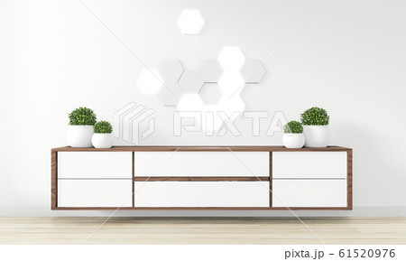 Cabinet Wooden design in modern empty room Cabinet Wooden design in modern empty room 61520976