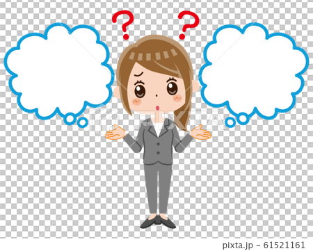 ビジネスウーマン　選択　吹きだし　悩む 61521161