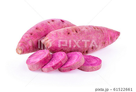purple yams on isolated white background purple yams on isolated white background 61522661