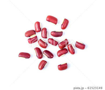red bean seeds on White Background. top view 61523149