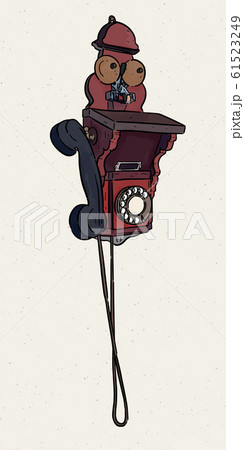 Vintage telephone, hand draw sketch vector. Vintage telephone, hand draw sketch vector. 61523249