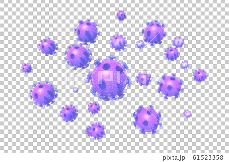 コロナウイルスのイラスト 透過素材 (コンピューターグラフィック) コロナウイルスのイラスト 透過素材 (コンピューターグラフィック) 61523358