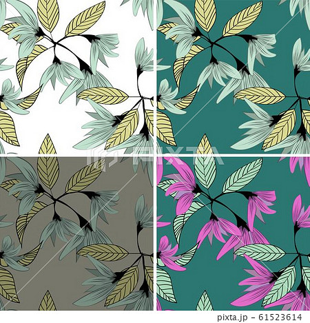 Flowers in abstract style on colorful background. 61523614