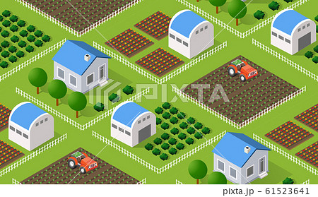 Seamless vector nature rural illustration 61523641