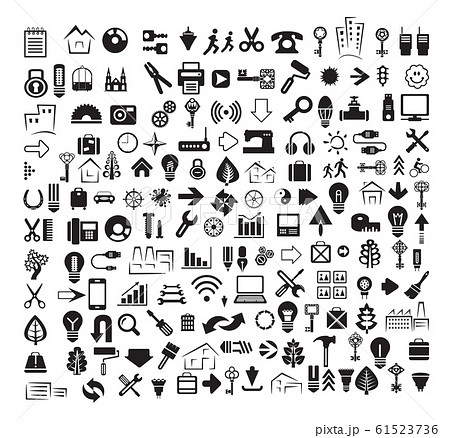 A set of internet silhouette icons with different A set of internet silhouette icons with different 61523736