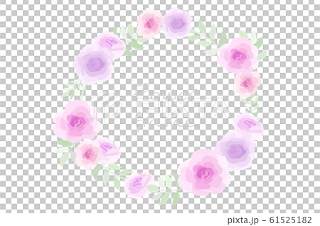 Purple and pink flower wreath 61525182