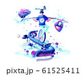 harmony illustration man circus performer riding unicycle on rope inner balance in hand equilibrium counterpoise between heart and brain 61525411