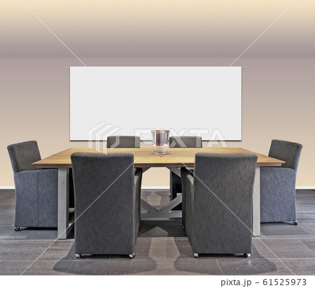 Elegant and luxury dining table with frame on 61525973