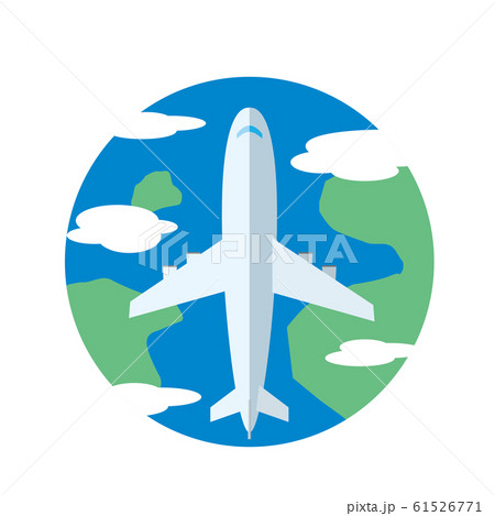 飛行機 地図 地上 旅行 海外旅行 フライト 観光のイラスト素材