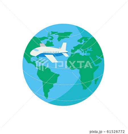 飛行機　地球　旅行　海外旅行　フライト　観光 61526772