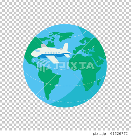 飛行機　地球　旅行　海外旅行　フライト　観光 61526772