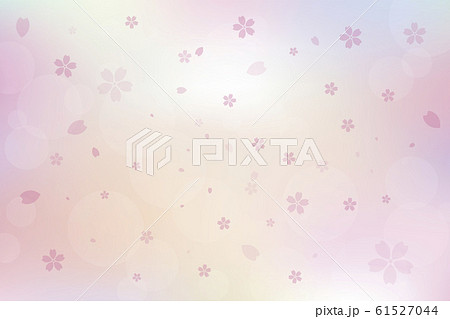 カラフルな桜の花びらが散る背景のイラスト素材