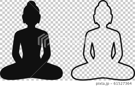 Buddha statue silhouette icon 61527364