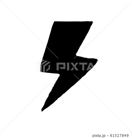 Lightning icon in hand drawn style isolated on white background. 61527849