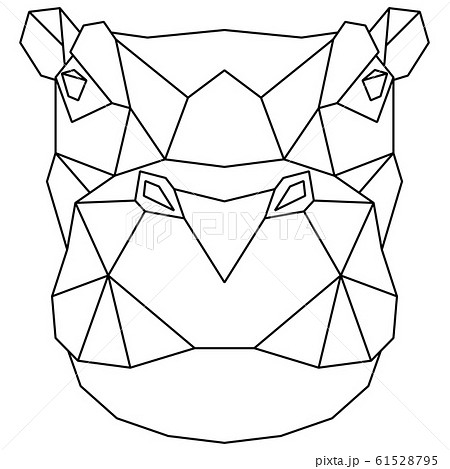 Abstract polygonal head of hippo. Hippopotamus geometric illustration. Vector 61528795