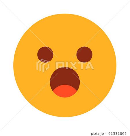 Yellow surprised emoji vector isolated. Face expression 61531065
